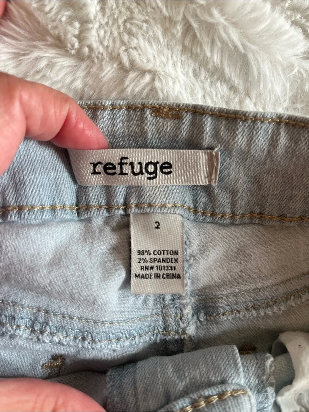 refuge Light Wash Distressed Denim Cutoff Shorts